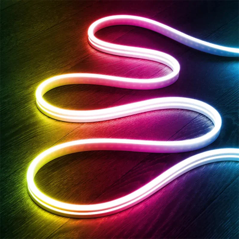 RGBIC Silicone Neon LED Strip – Music Sync Lighting for Room Decor