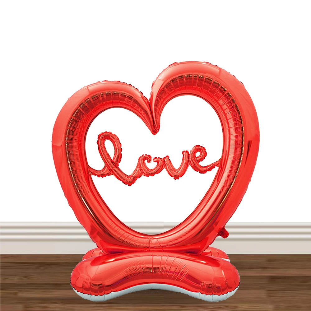 Red Rose Foil Balloon – Romantic Floral Decor for Valentine's Day Weddings