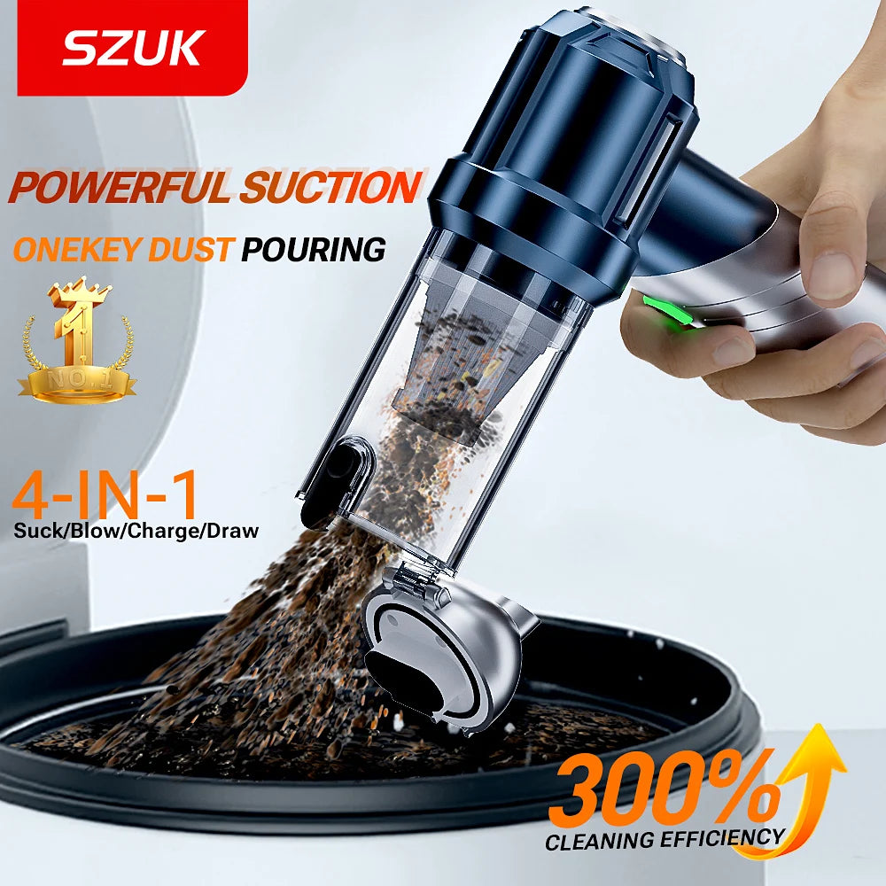 Portable Handheld Car Vacuum Cleaner – Wireless Strong Suction for Auto Interior