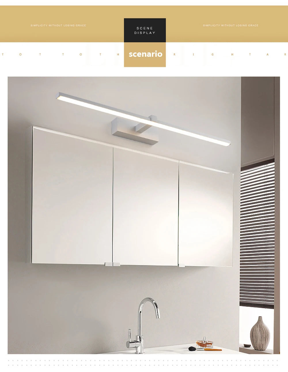 Modern Aluminum LED Wall Light – Adjustable Bathroom Mirror Vanity Lamp
