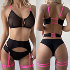 Sheer Lace Lingerie Set – Transparent Garter Bra and Panty for Cosplay