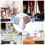 Laser Rainbow Disposable Tablecloth – Holographic Decor for Birthday Parties