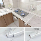Self-Adhesive Marble Wallpaper – Oil-Proof Film for Kitchen Renovation