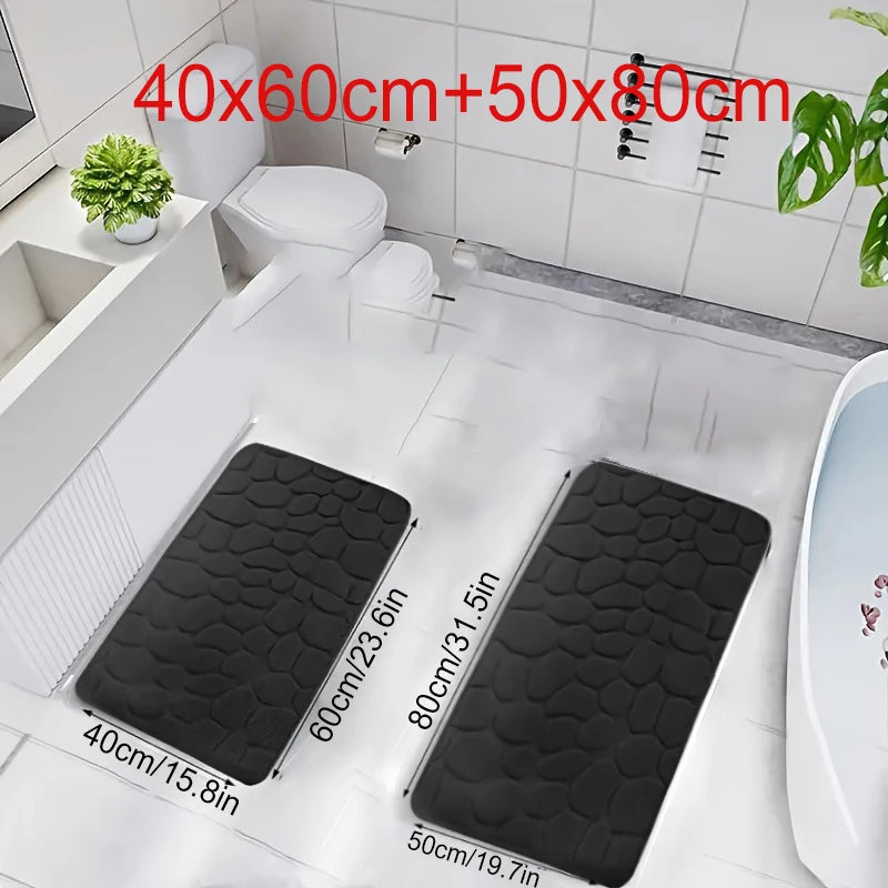 Absorbent Bathroom Rug – Slip-Resistant Floor Mat for Shower and Bathtub