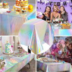 Laser Rainbow Disposable Tablecloth – Holographic Decor for Birthday Parties