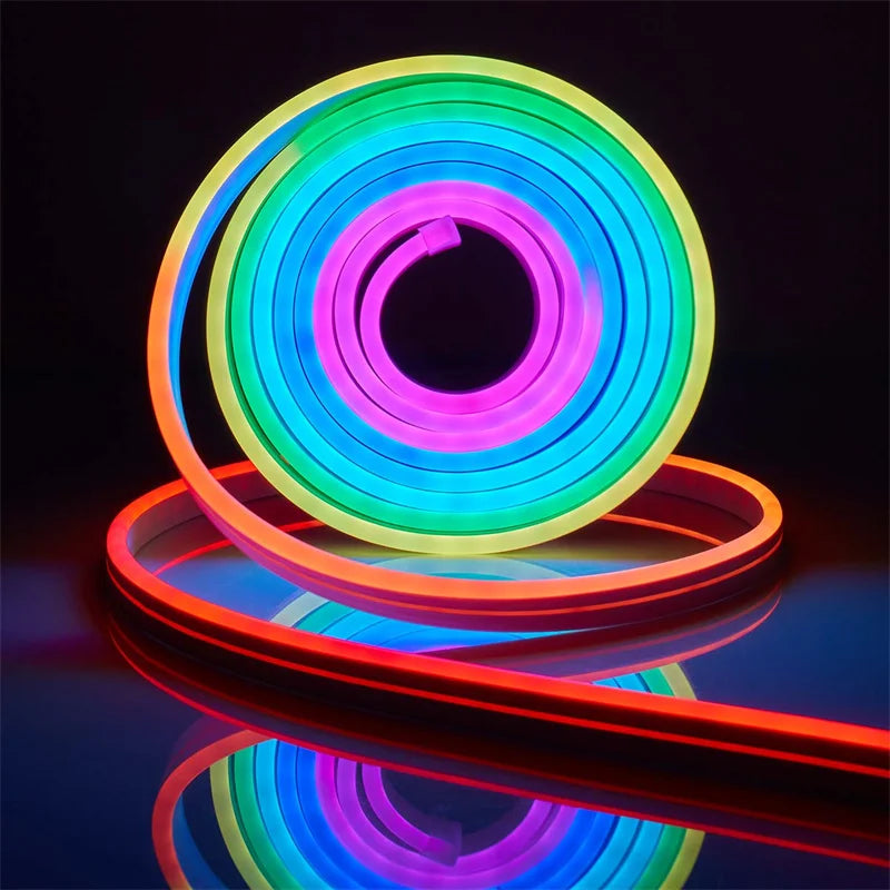 RGBIC Silicone Neon LED Strip – Music Sync Lighting for Room Decor