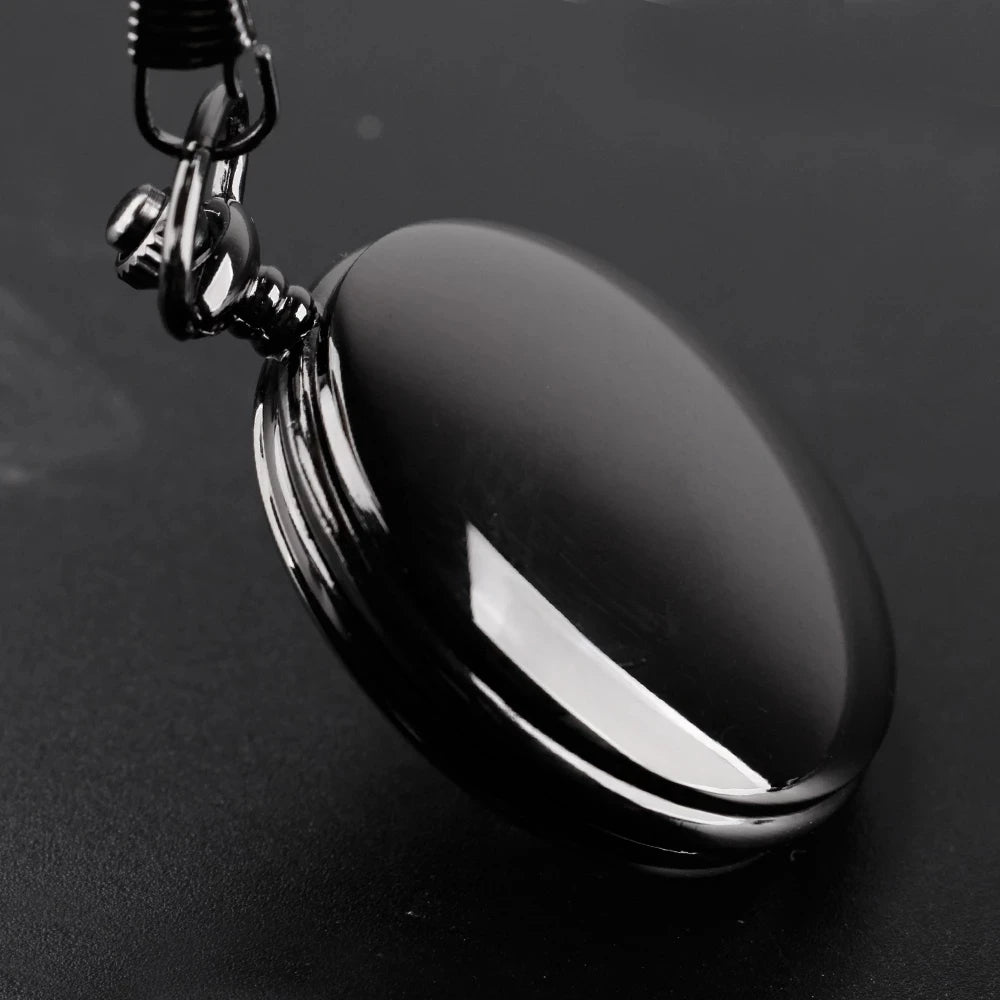 Vintage Silver Quartz Pocket Watch – Fashion Pendant Necklace for Men