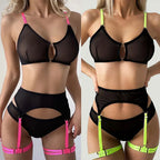Sheer Lace Lingerie Set – Transparent Garter Bra and Panty for Cosplay