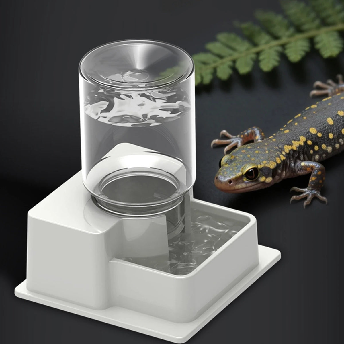 Automatic Reptile Water Dish – Decorative Feeder for Snakes Tortoise Geckos
