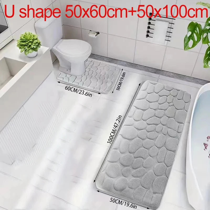Absorbent Bathroom Rug – Slip-Resistant Floor Mat for Shower and Bathtub