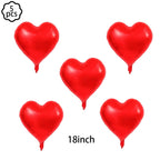 Red Rose Foil Balloon – Romantic Floral Decor for Valentine's Day Weddings