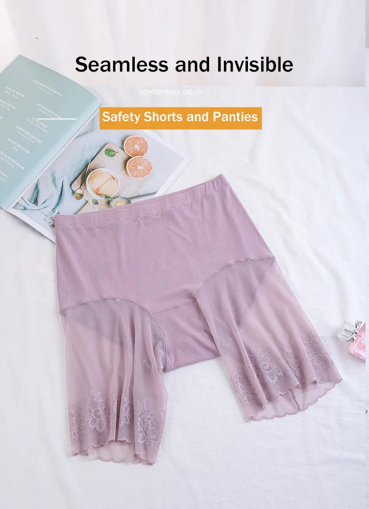 Plus Size Anti-Chafe Shorts – Seamless Lace Underskirt for Summer Comfort