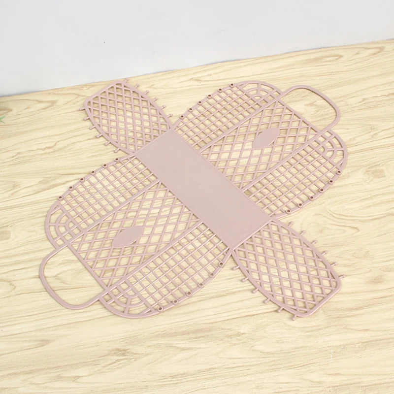 Foldable Mesh Laundry Basket – Portable Plastic Bin for Bathroom Organization