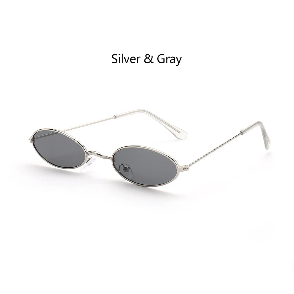 Retro Small Oval Sunglasses – UV400 Gradient Mirror Shades for Festival Wear