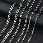 Stainless Steel Cuban Link Chain – 3-7mm Necklace for Men and Women