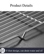 Stainless Steel Cooling Rack – Non-Stick Mesh Tray for Baking and BBQ