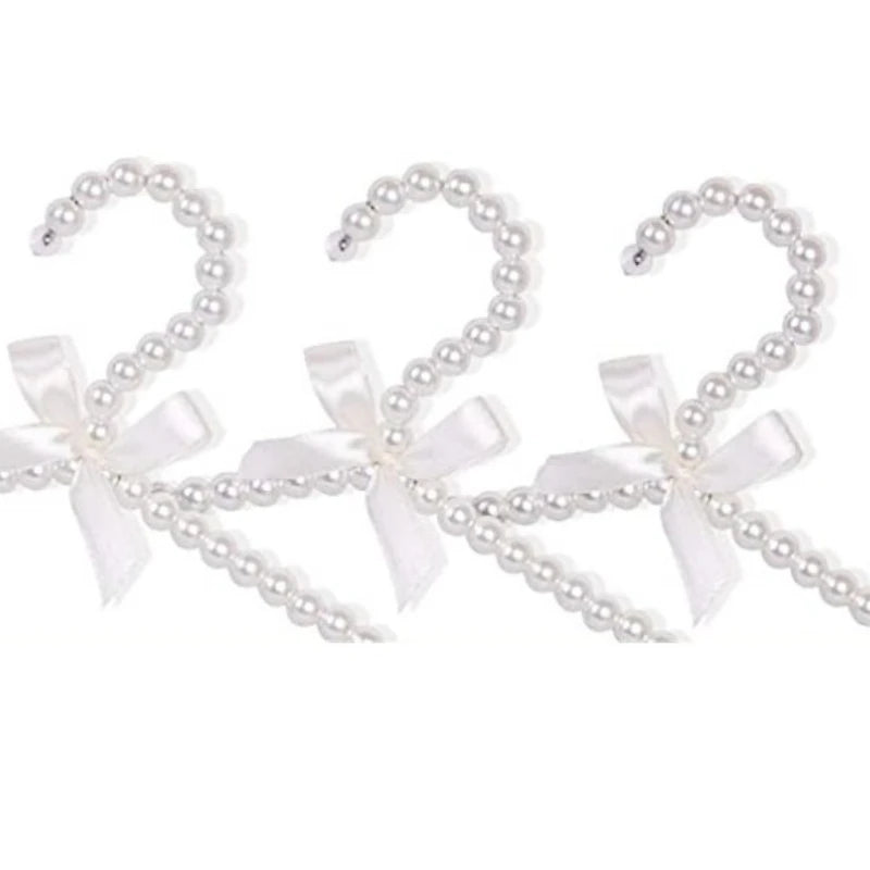 Pearl Beaded Bow Clothes Hangers – Decorative Kids Dress Storage Organizer