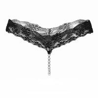 Lace G-String Thong – Pearl Back Bow Details for Sexy Lingerie