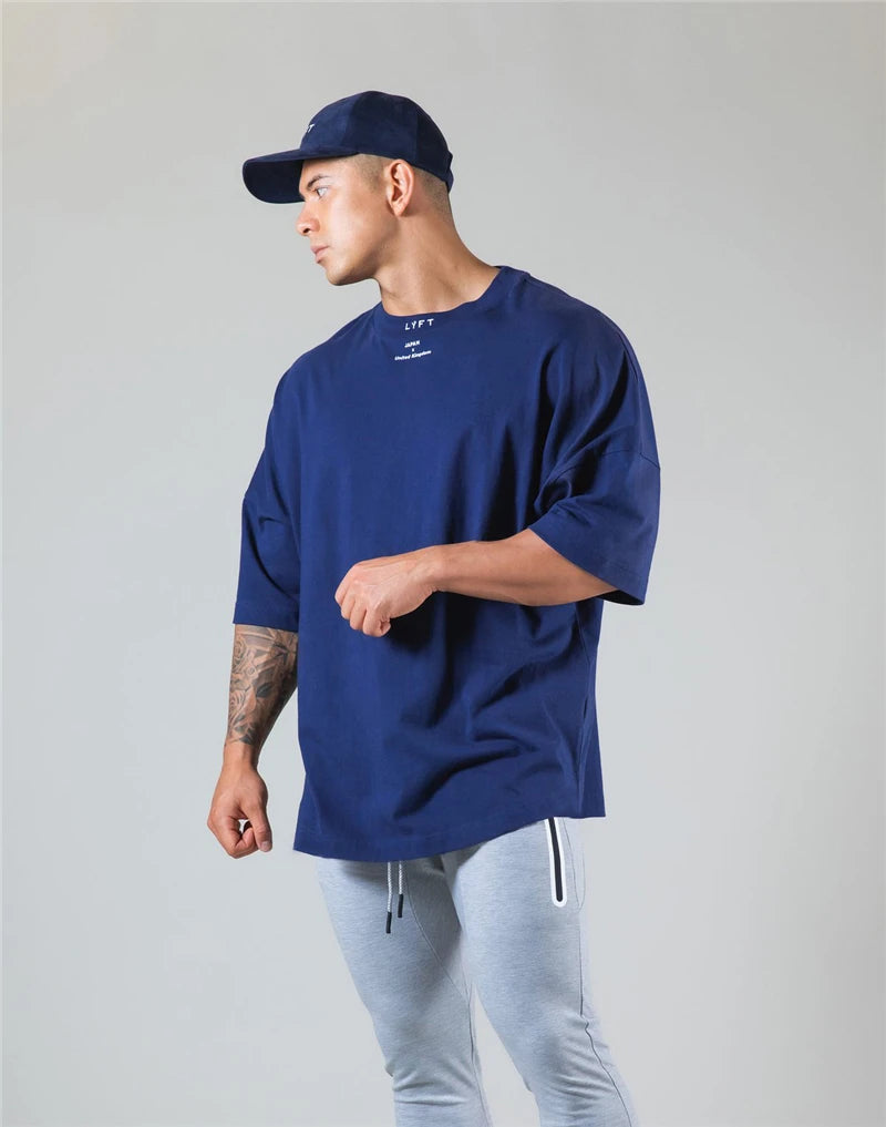 Cotton Gym T-Shirt – Short Sleeve for Men Workout Training Fitness