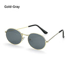 Retro Small Oval Sunglasses – UV400 Gradient Mirror Shades for Festival Wear