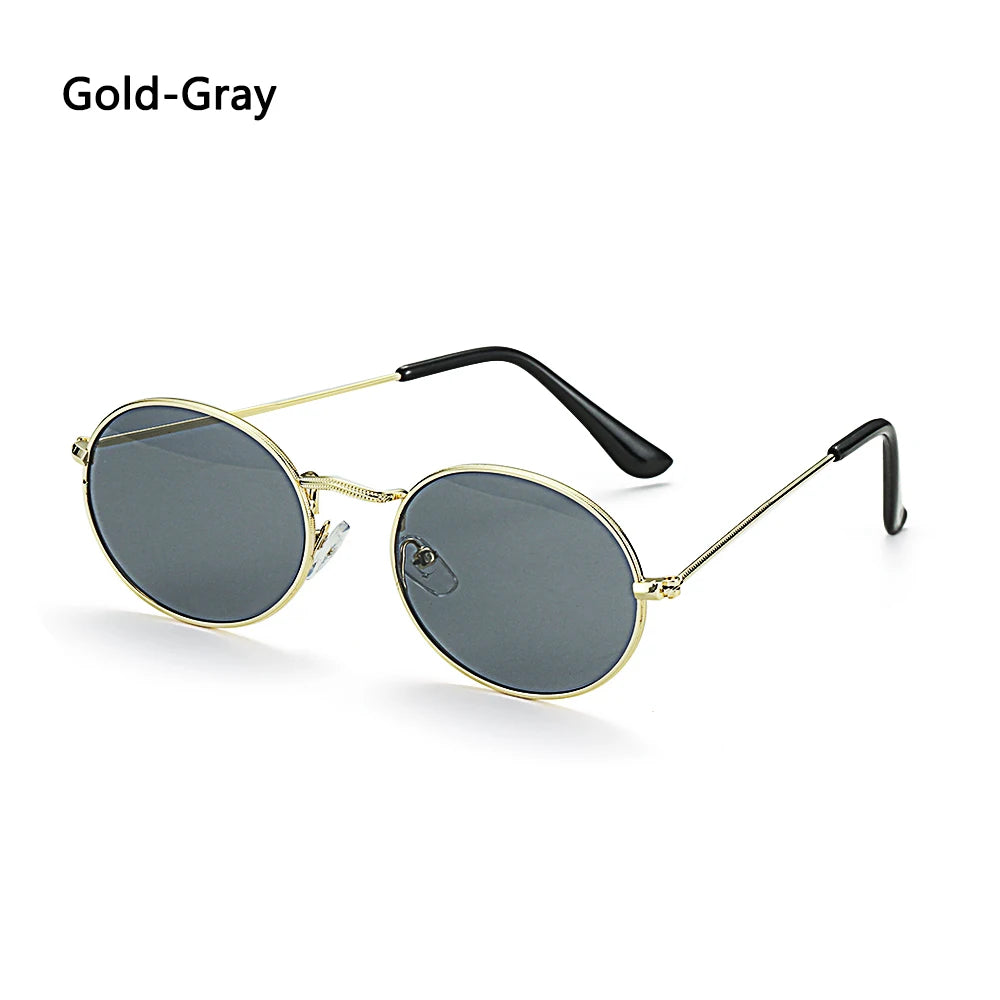 Retro Small Oval Sunglasses – UV400 Gradient Mirror Shades for Festival Wear