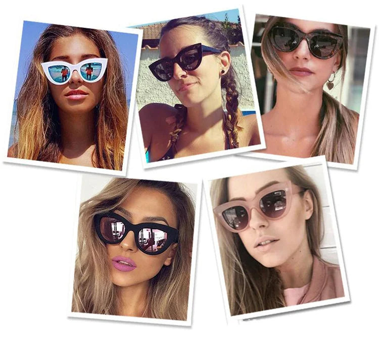 Retro Cat Eye Sunglasses – Oversized Plastic Frames for Women Fashion