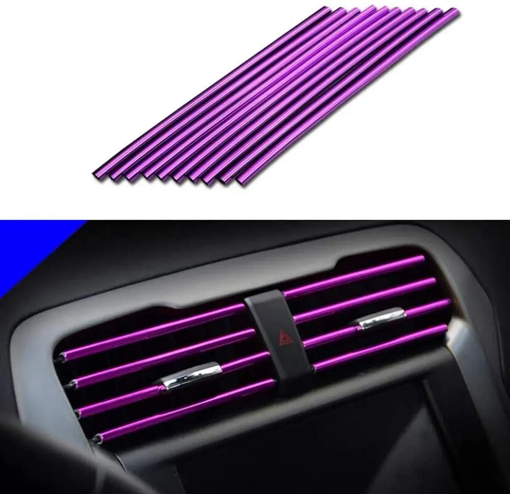 Car Air Vent Trim Strips – U Style Interior Decoration for Auto Dashboard