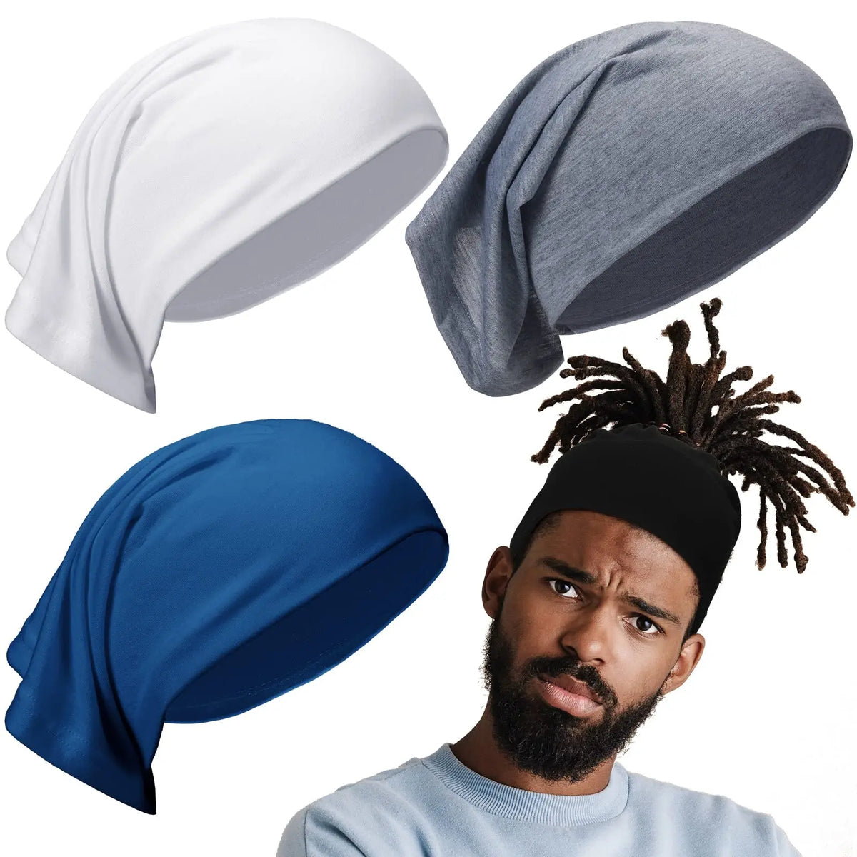 Spandex Dreadlock Tube Cap – Elastic Satin Hair Wrap for Sleeping