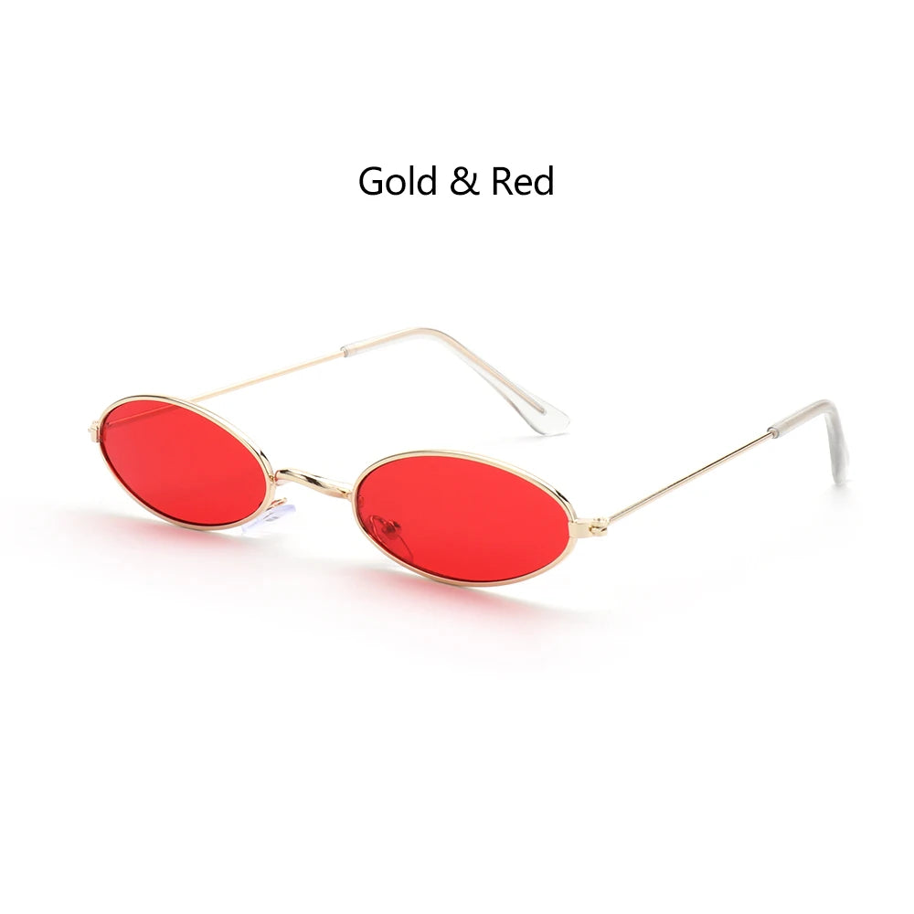 Retro Small Oval Sunglasses – UV400 Gradient Mirror Shades for Festival Wear