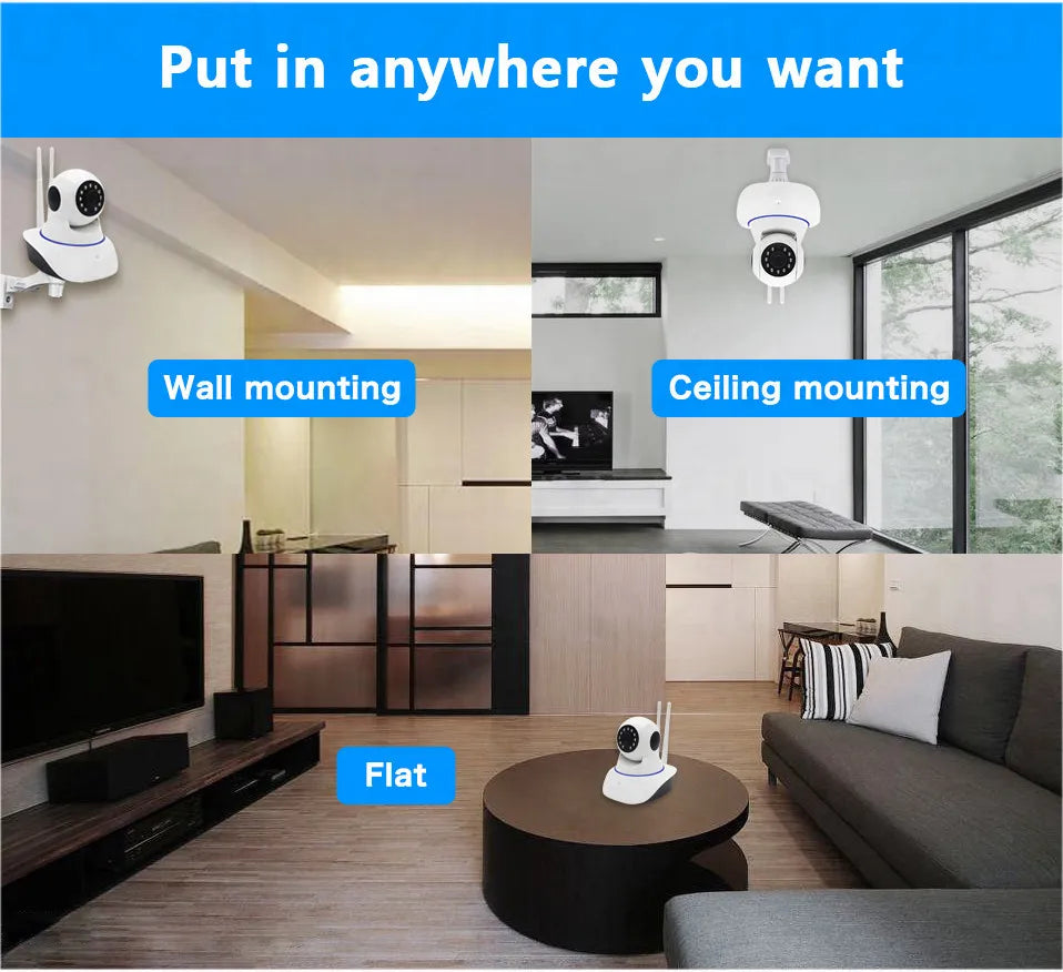 Wireless Pan Tilt Security Camera – 1080P WiFi Monitor for Home Indoor Safety
