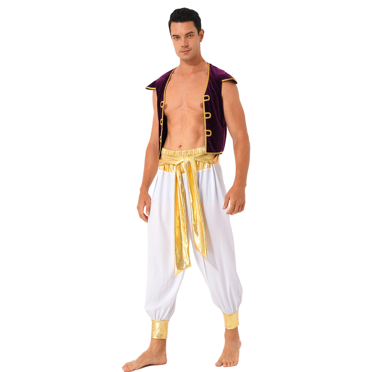 Arabian Prince Costume – Men’s Aladdin Cosplay Outfit for Halloween