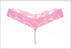Lace G-String Thong – Pearl Back Bow Details for Sexy Lingerie