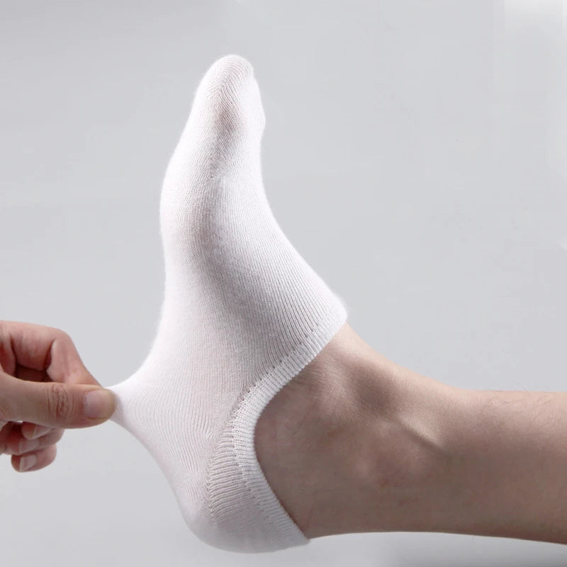 Invisible Cotton Boat Socks – Non-Slip Silicone Ankle Liners for Men