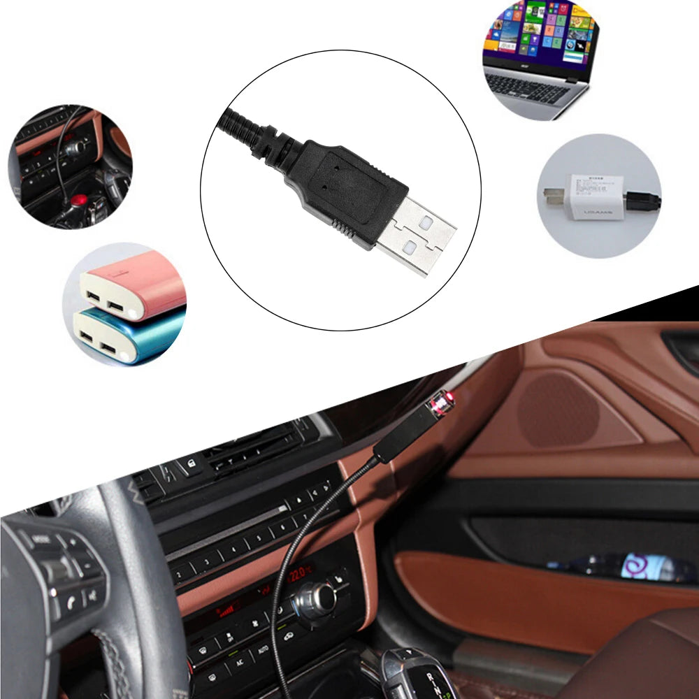 USB LED Star Projector – Adjustable Galaxy Atmosphere Lamp for Car Interior