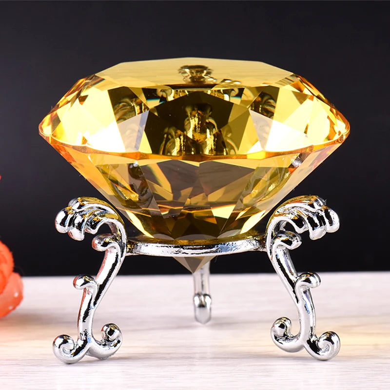 Clear Crystal Diamond Ornament – Glass Home Decor for Wedding and Gifts