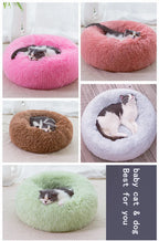 100cm Plush Donut Pet Bed – Calming Round Mat for Large Dogs and Cats