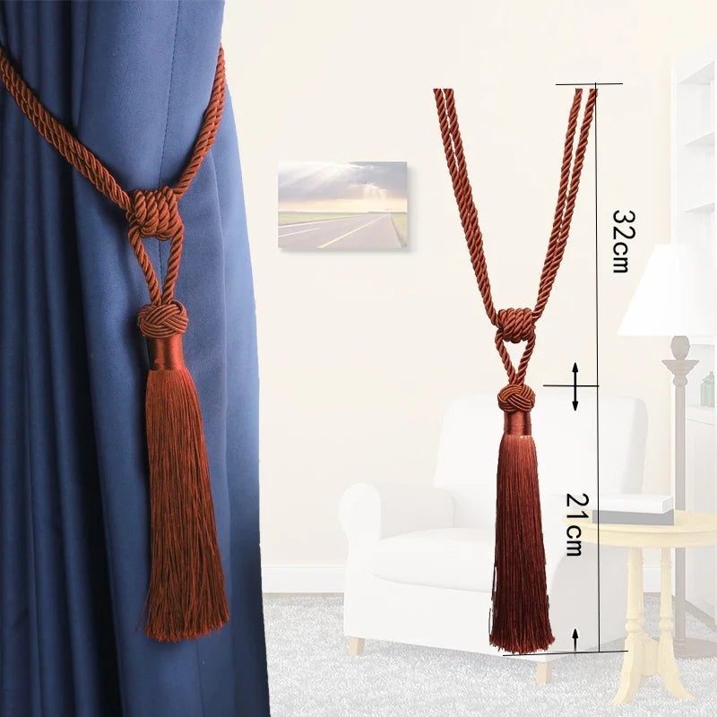 Handmade Tassel Curtain Tieback – Decorative Drapery Holdback for Home Decor