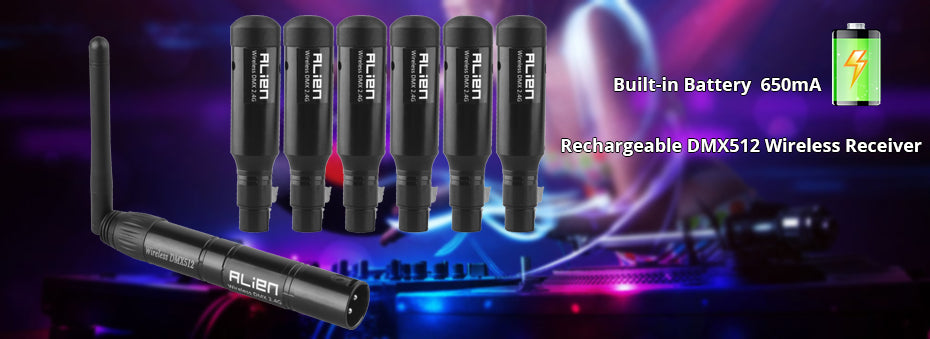 Wireless DMX Transmitter Receiver – 2.4G ISM Controller for Stage Lighting