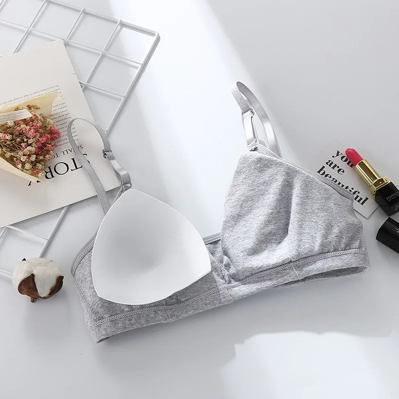 Seamless Cotton Push Up Bra – Wireless V-Neck Comfort Lingerie for Women