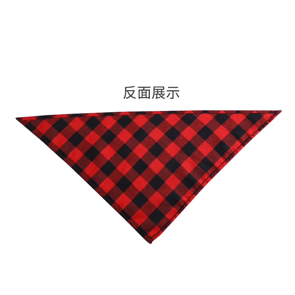 Cotton Triangle Pet Bandana – Adjustable Scarf Collar for Dogs and Cats