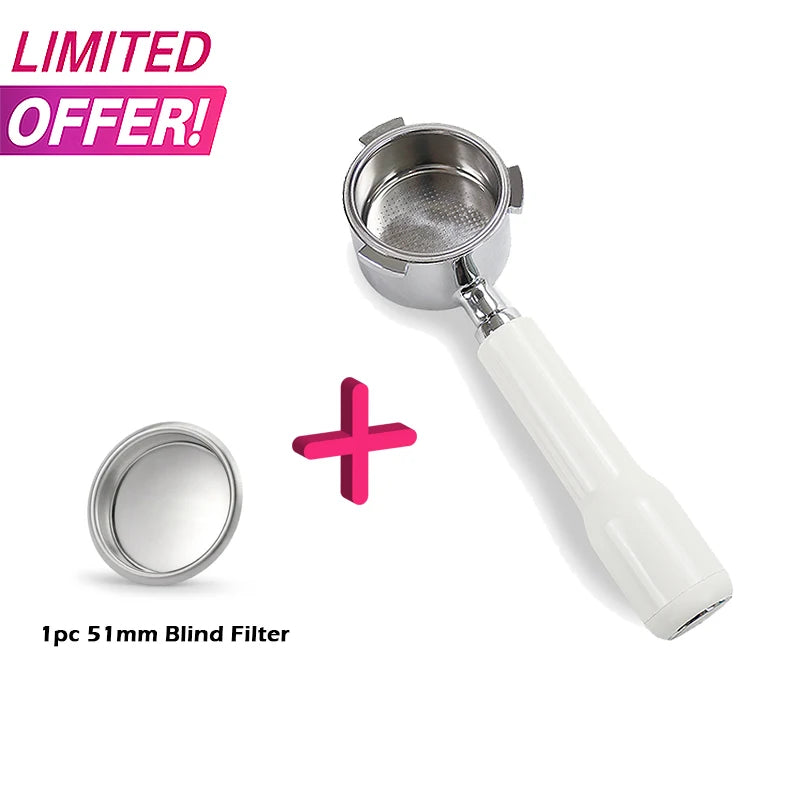 51mm Bottomless Portafilter – Stainless Steel Espresso Filter for Delonghi