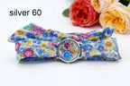 Fabric Wristwatch – Silver Quartz Analog Timepiece for Women