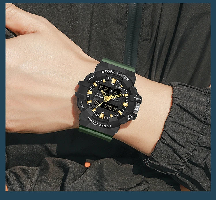 Digital Sports Watch – Waterproof LED Military Timepiece for Outdoor Men