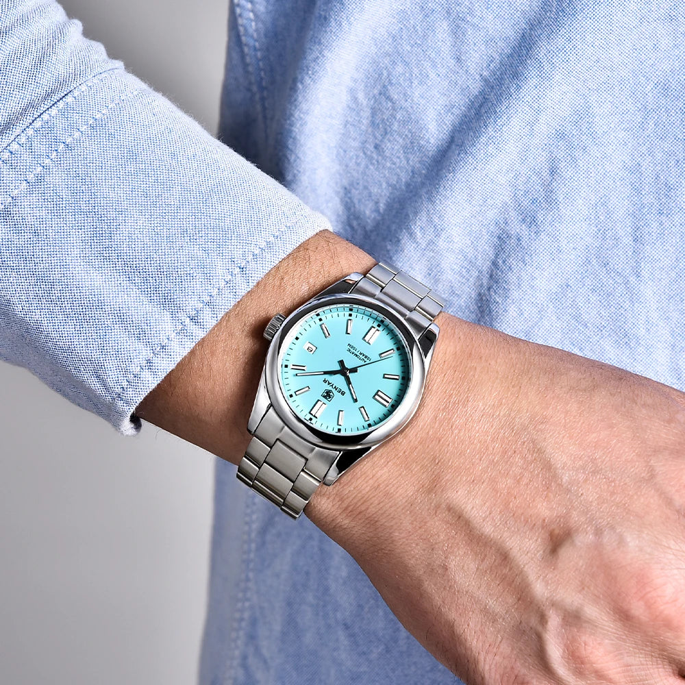 Stainless Steel Mechanical Watch – 10Bar Waterproof for Diving and Sports