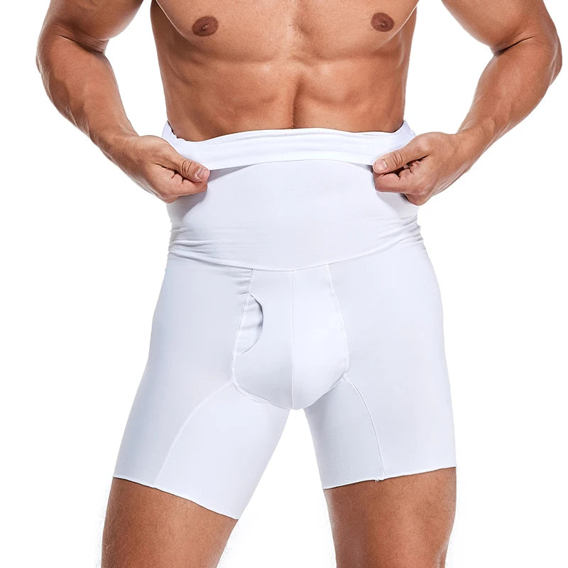 High Waist Compression Shorts – Tummy Control Body Shaper for Men