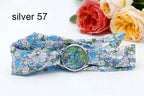 Fabric Wristwatch – Silver Quartz Analog Timepiece for Women