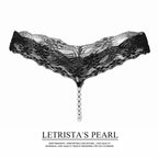 Lace G-String Thong – Pearl Back Bow Details for Sexy Lingerie