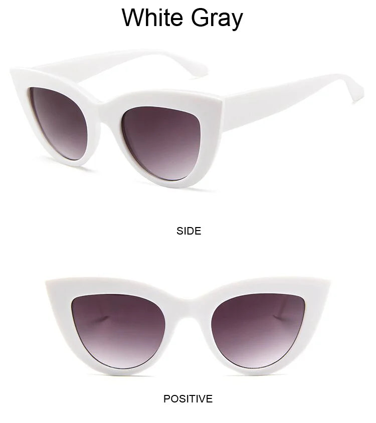 Retro Cat Eye Sunglasses – Oversized Plastic Frames for Women Fashion
