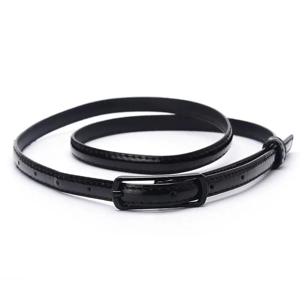 Thin Faux Leather Waist Belt – Adjustable Fashion Accessory for Dress Jeans