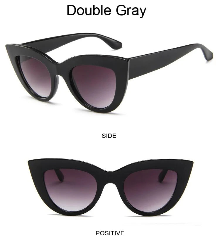 Retro Cat Eye Sunglasses – Oversized Plastic Frames for Women Fashion